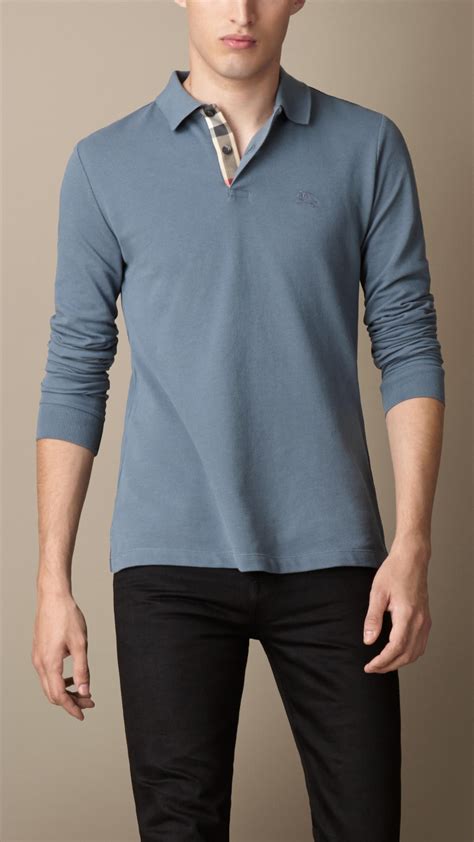 burberry men long sleeve shirt|Burberry long sleeve polo shirt.